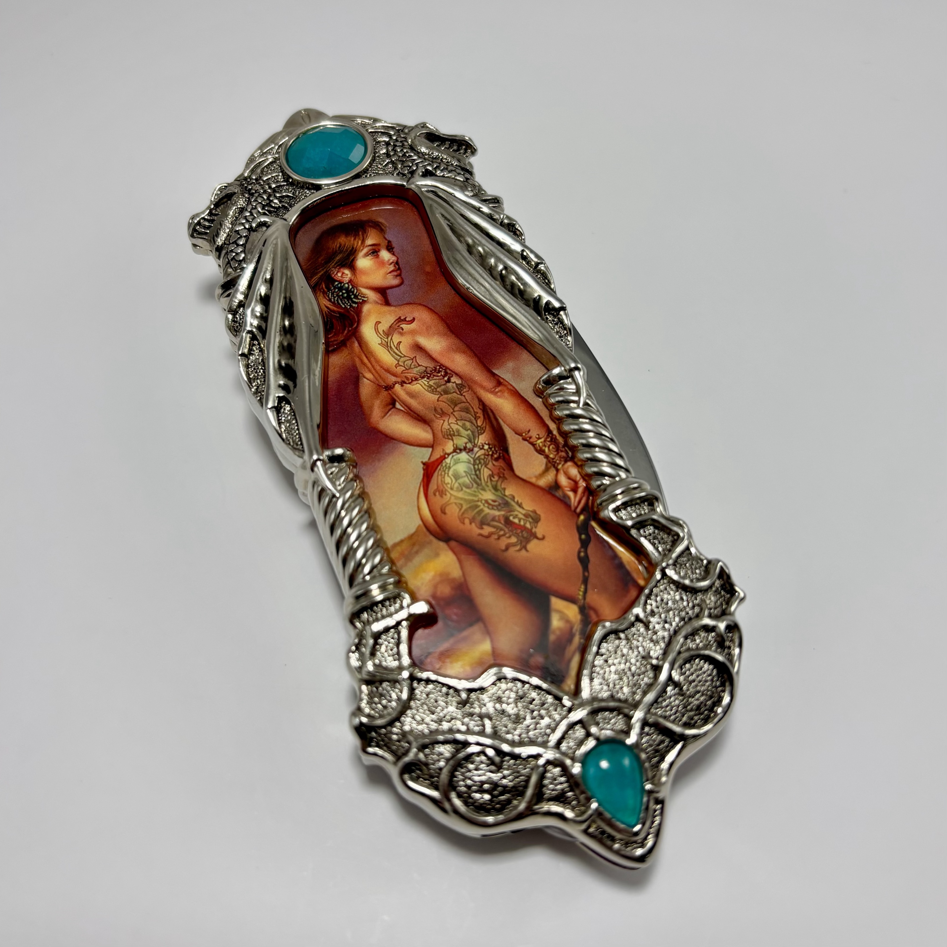 Fantasy Knife - Tattooed Woman Blue